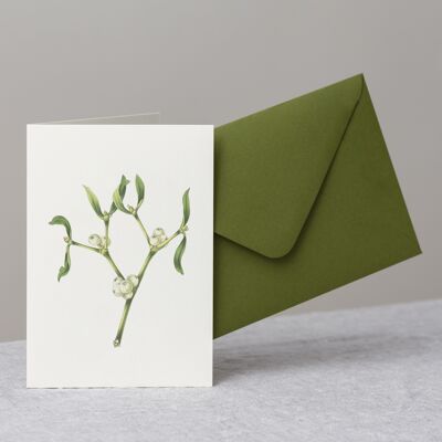 Mistletoe Greeting Card+Envelope For Christmas