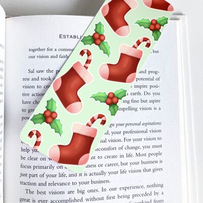 Stockings, Christmas Bookmark, Page Marker, Bookworm Gift,