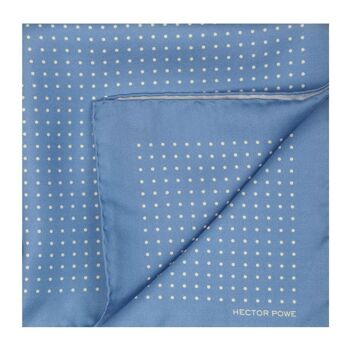 Foulard en soie à pois bleu pâle 3