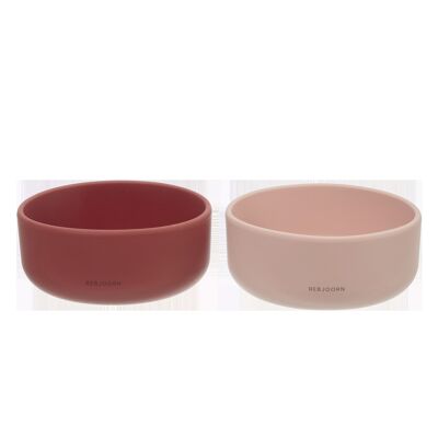 Rebjoorn - Silicone Bowl Red & Pink 2-Pack