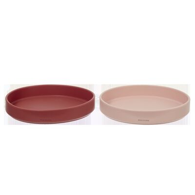 Rebjoorn - Silicone Plate Red & Pink 2-Pack