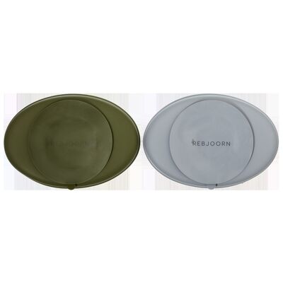 Rebjoorn - Suction Plate Green & Grey 2-Pack