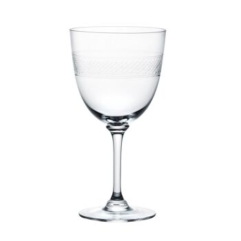 Un ensemble de six verres à vin en cristal avec un design de bandes 2