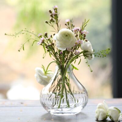 A Small Crystal Vase with Lens Design