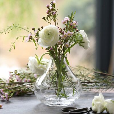 A Small Crystal Vase with Fern Design