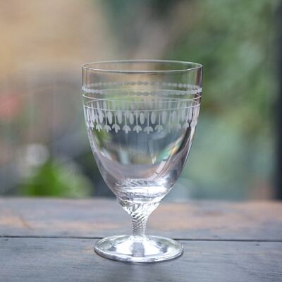 A Set Of Six Crystal Bistro Glasses with Ovals Design