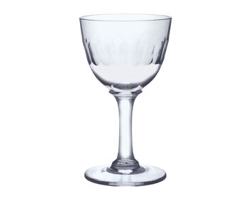 Un ensemble de six verres à liqueur en cristal avec motif de lentilles 2