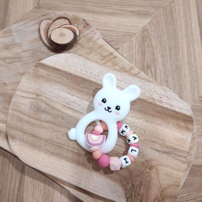 White Rabbit Teether – pink