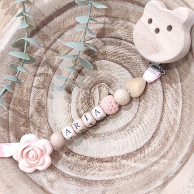 TOY CLIP pink wooden heart