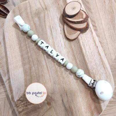 Eucalyptus pacifier clip / sage green