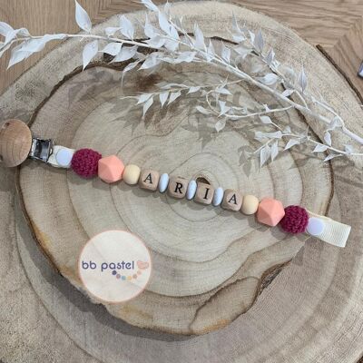 Magenta pink PACIFIER CLIP