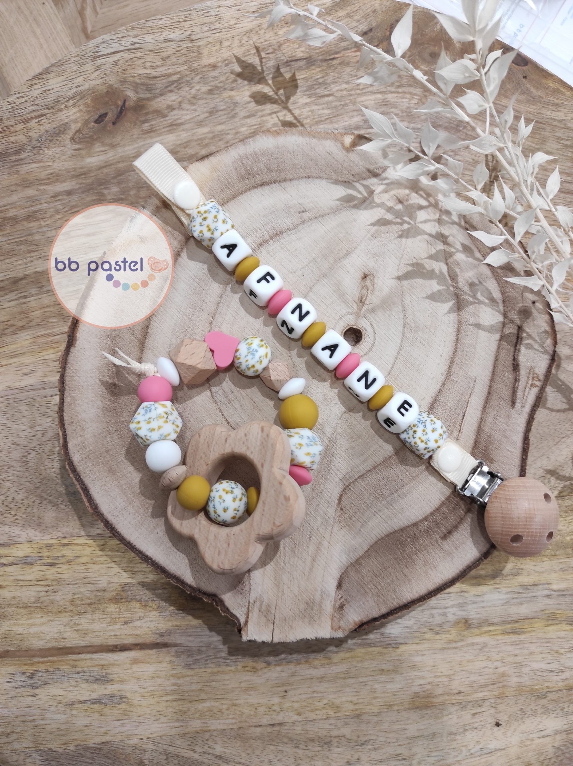 COFFRET DUO rose jaune moutarde fleur