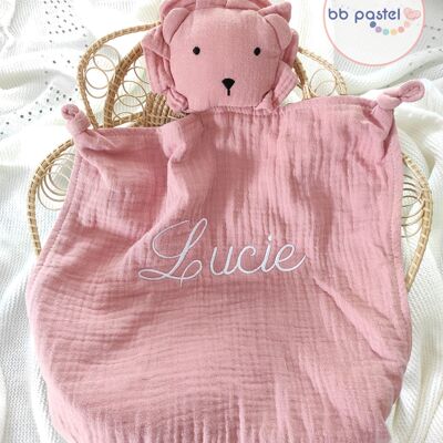 Personalized lion comforter in organic cotton