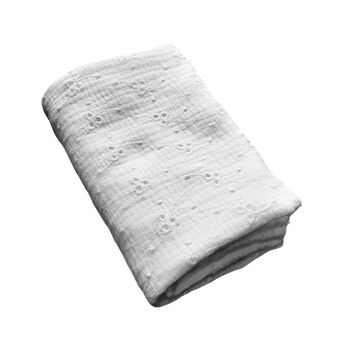 Broderie en tissu pour couches en blanc 1