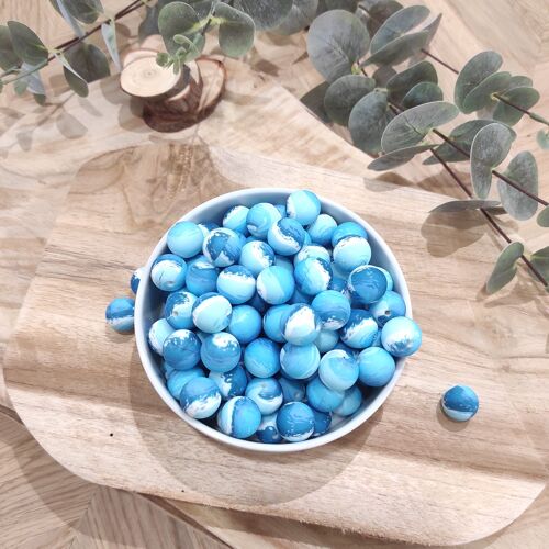 Lot de 10 perles Blue lagon