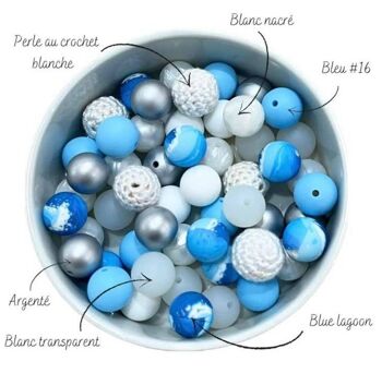 Lot de 10 perles Blue lagon 2