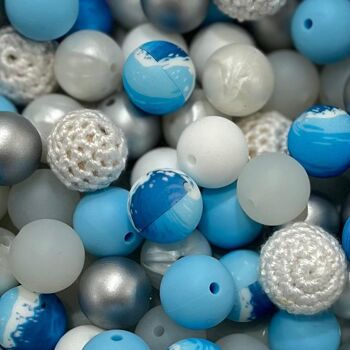 Lot de 10 perles Blue lagon 3