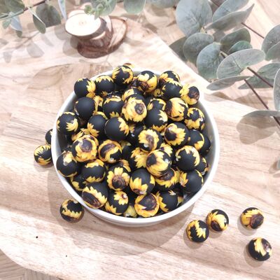 Set of 10 Sunflower beads