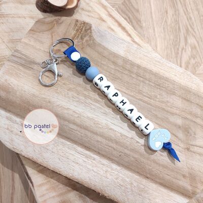 WOODEN KEY RING i love mom and dad