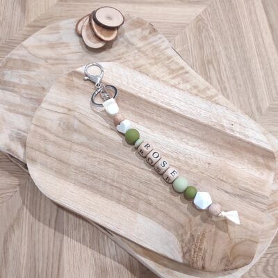 green and sage green KEY RING