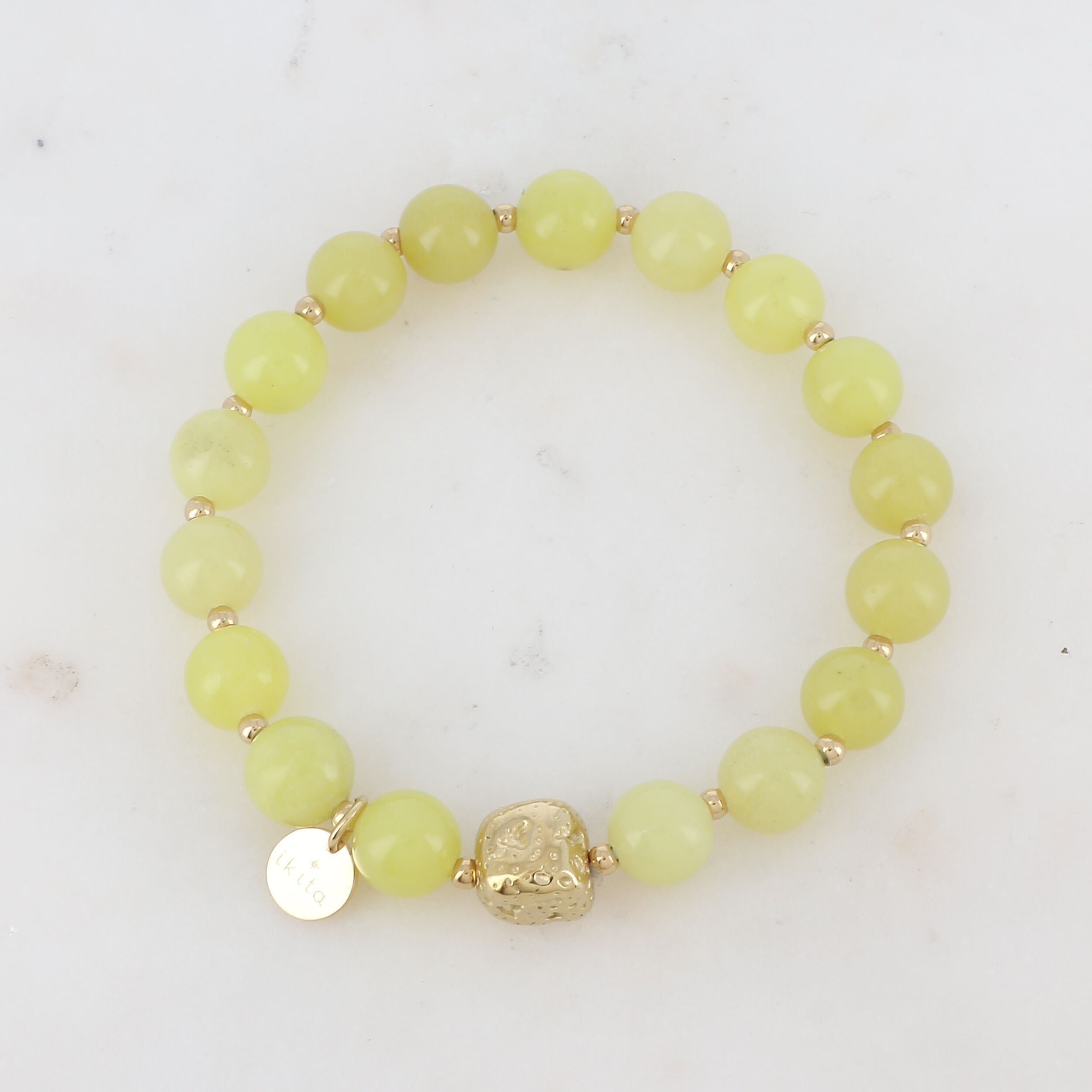 Kanitha-Armband mit Gummizug – Gelber Achat