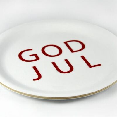 Mellow design coasters with border God Jul Merry Christmas coasters with text over white