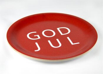 Sous-verres design moelleux avec bordure God Jul Merry Christmas sous-verres avec texte rouge 3