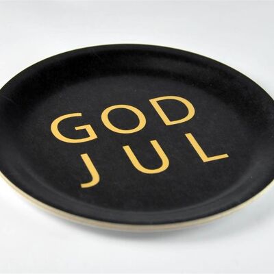 Mellow design coasters with border God Jul Merry Christmas coasters with text black