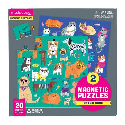 Mudpuppy - Puzzle 20 pcs Magnetic x 2 - Cats & Dogs