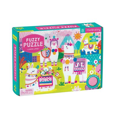 Mudpuppy - Puzzle 42 pcs - Llama Land Fuzzy Puzzle