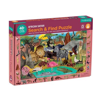 Mudpuppy - Puzzle 64 pcs - Search & Find - African Safari