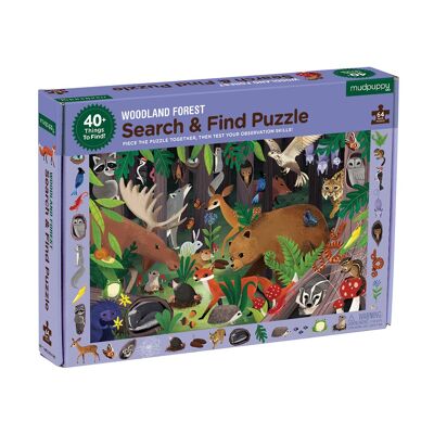 Mudpuppy - Puzzle 64 pcs - Search & Find - Woodland Forest