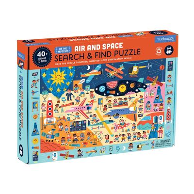Mudpuppy - Puzzle 64 pcs - Search and Find - Air and Space Museum