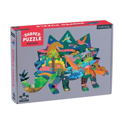 Mudpuppy - Puzzle 300 pcs - Dinosaurs Shaped Scene