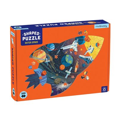 Mudpuppy - Puzzle 300 pcs - Outer Space - Shaped Scene