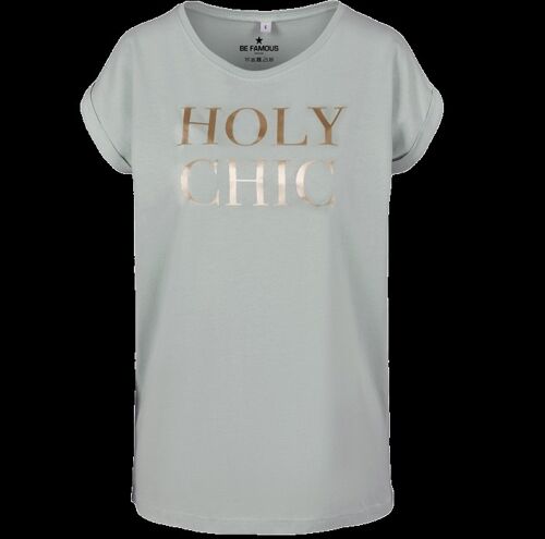 "T-Shirt Mint - Schrift Gold - "" Holy Chic"