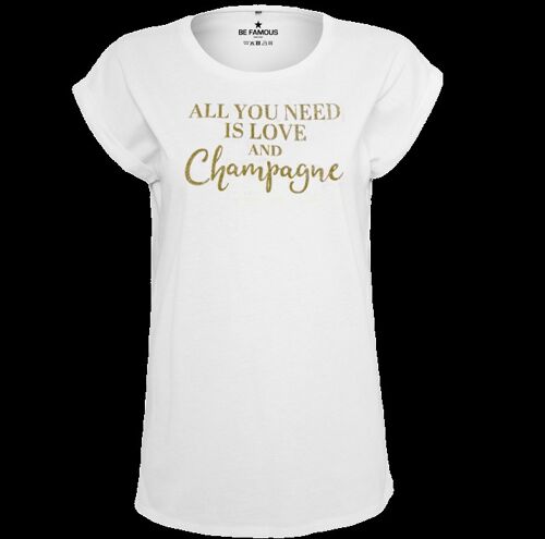 "T-Shirt Weiß- Schrift Gold - ""All you need..."""