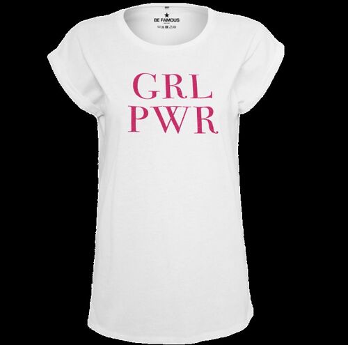 "T-Shirt Weiß- Schrift Pink - ""GRLPWR"