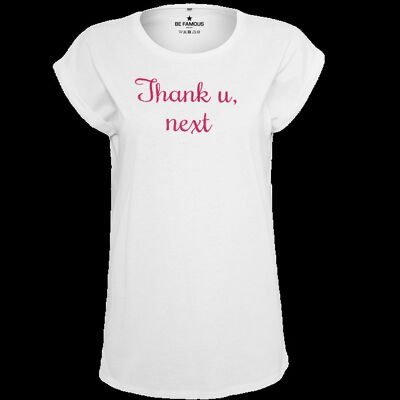 "T-Shirt Weiß- Schrift Pink - ""Thank you.."""