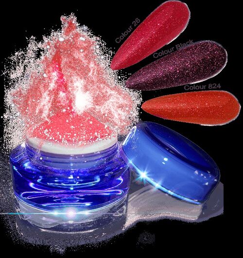 Glamour Dip Powder Red Sparkle 5g