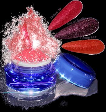 Glamour Dip Powder Red Sparkle 5g