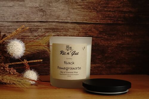 Black Pomegranate Scented Candle - Soy & Coconut Wax