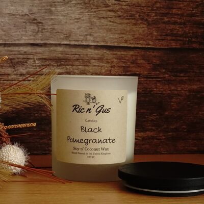 Black Pomegranate Scented Candle - Soy & Coconut Wax