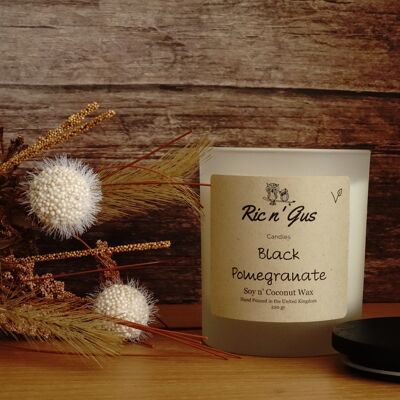Black Pomegranate Scented Candle - Soy & Coconut Wax