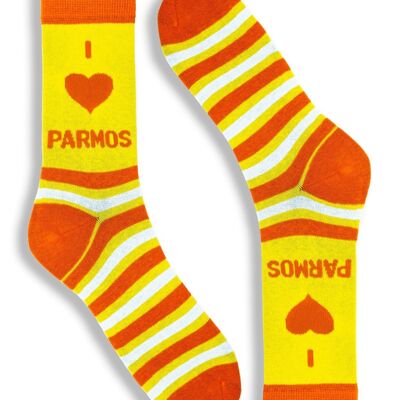 Chaussettes fantaisie unisexes pour hommes et femmes I Love Parmos socks