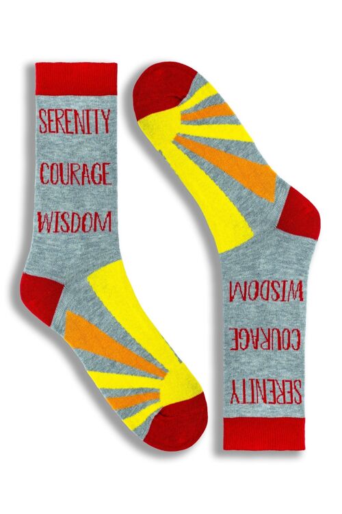 Unisex novelty socks for men and women Serenity Courage & Wisdom Serenity Prayer socks