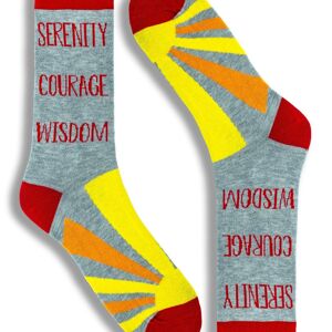 Chaussettes fantaisie unisexes pour hommes et femmes Serenity Courage & Wisdom Chaussettes Serenity Prayer