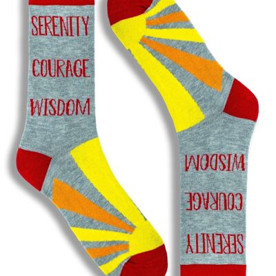Chaussettes fantaisie unisexes pour hommes et femmes Serenity Courage & Wisdom Chaussettes Serenity Prayer