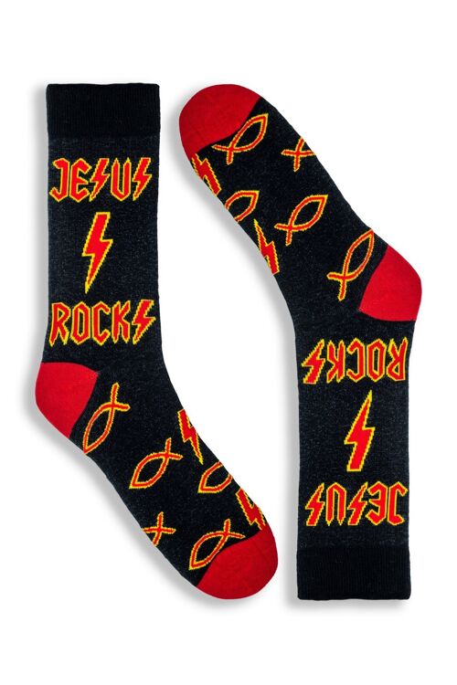 Unisex novelty socks for men and women Jesus Rocks Christian Socks