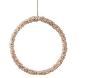 Lot de 4 cercles décoratifs en laine à suspendre  D 21cm - Décoration de Noël 6